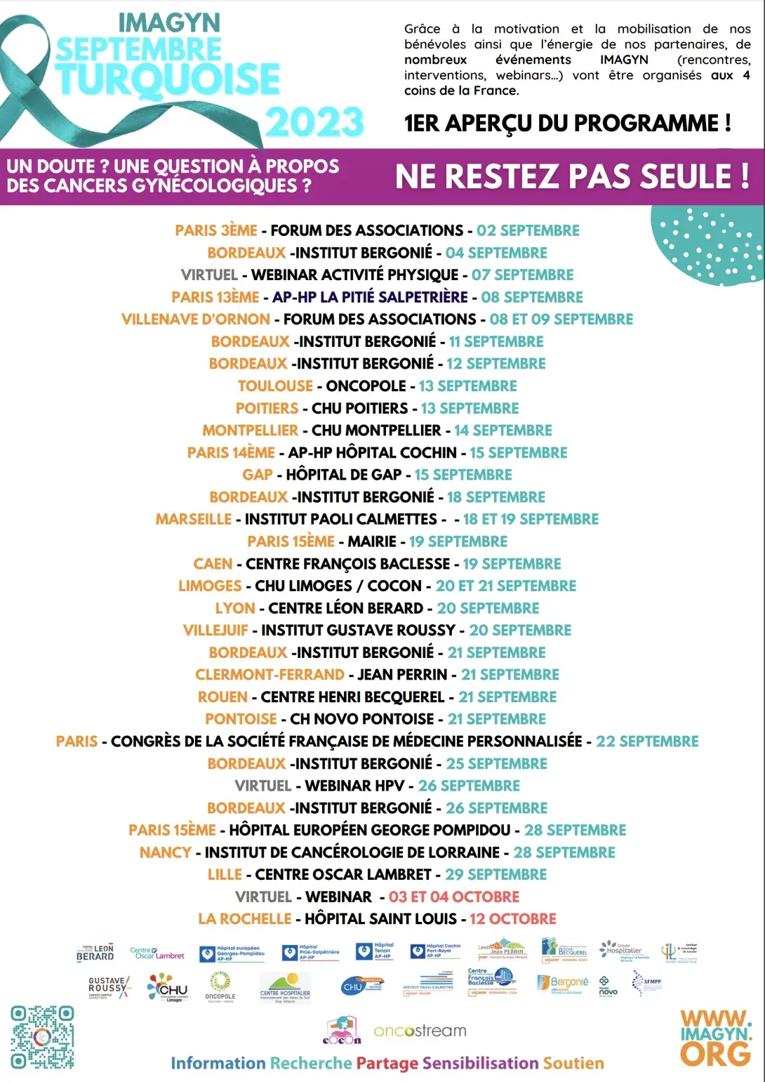 Septembre Turquoise - Programme